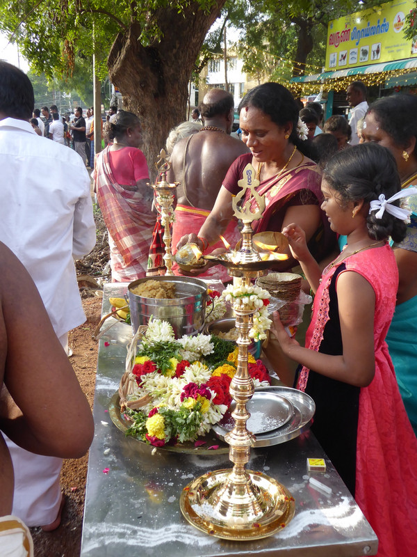 A family at their offering table