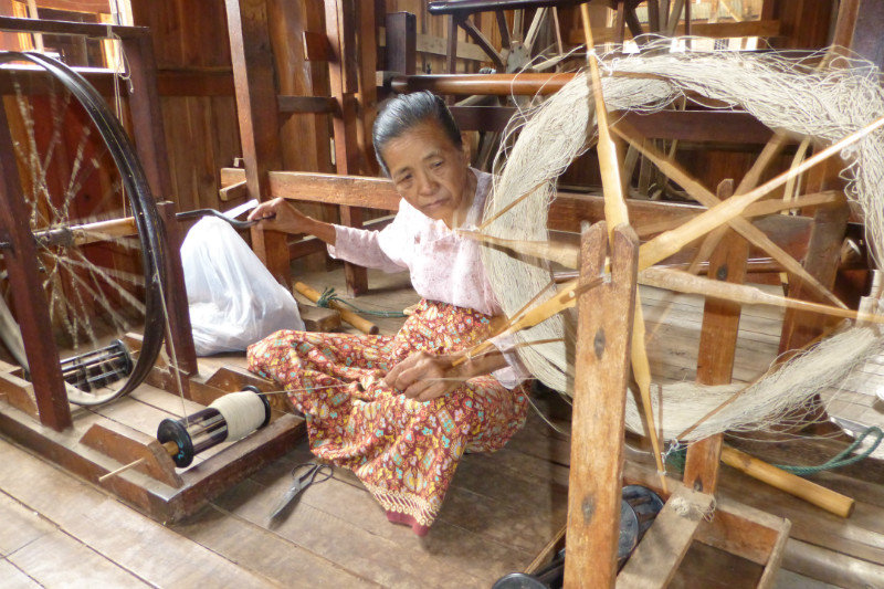 Spinning Lotus Fibers | Photo