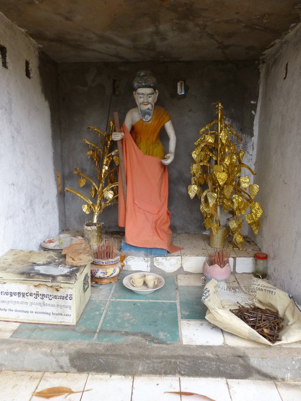 A shrine with pile of nails 