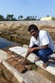 Sanjay Shows Unusual square bricks used in older structure