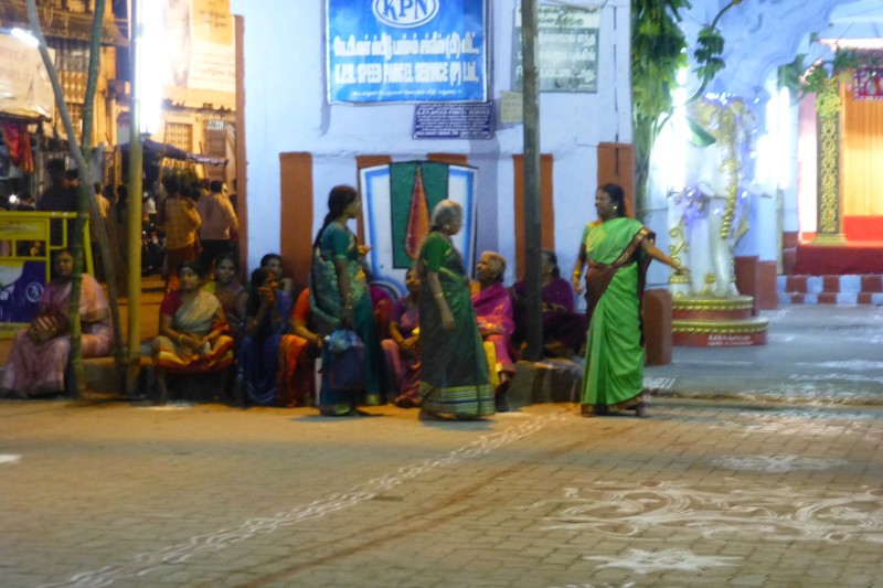 Devotees waiting for the procession