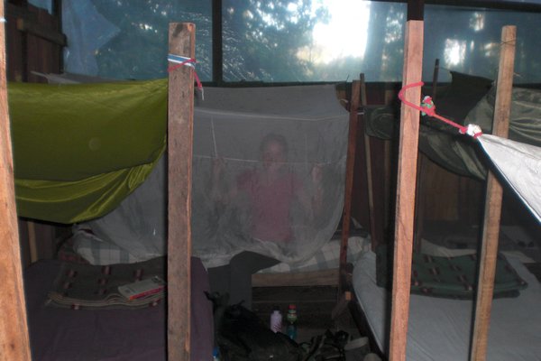 Our beds with mosquito nets
