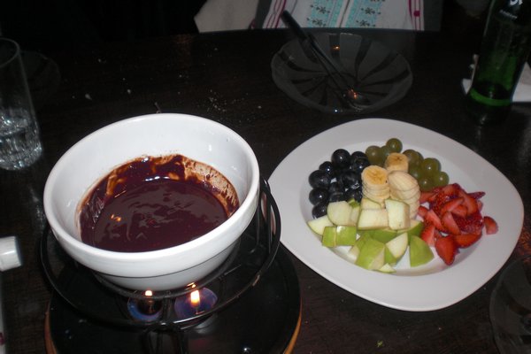 Chocolate fondue... Yum!