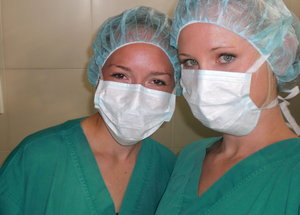 Mary Beth and I in surgery