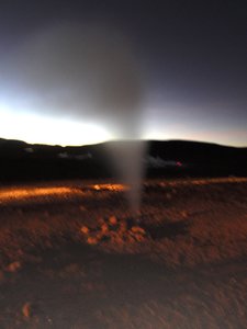 Early morning geyser
