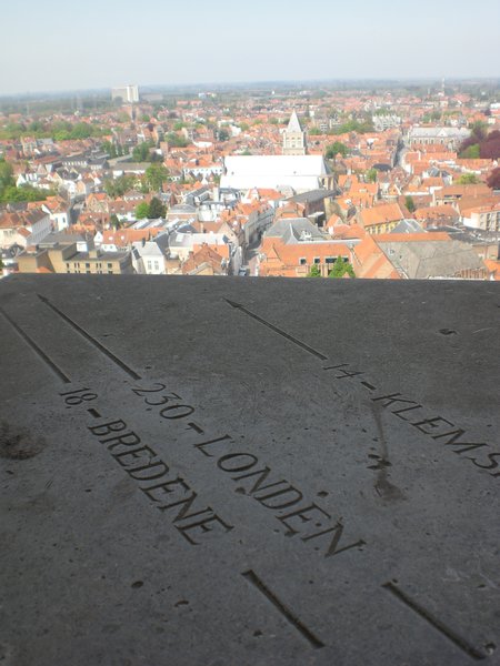 so far from home! up the Belfort, Bruges