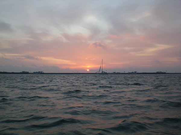sunset from the rowing boat