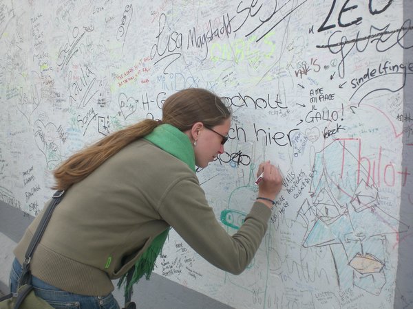 writing my name on Berlin wall
