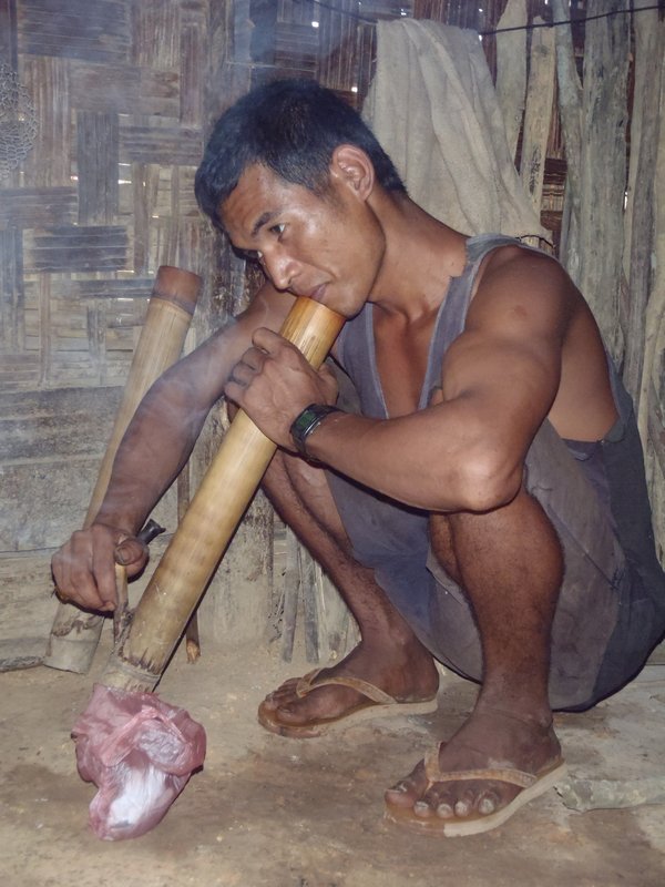 Traditional bamboo bong - don't worry they only smoke tobacco!
