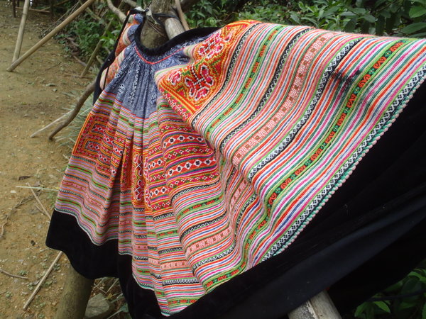 Hmong skirt hanging out to dry