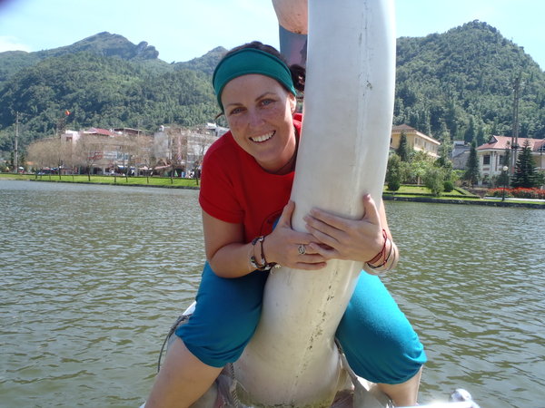 Our Sapa adventure involved a trip on the lake in a swan shaped paddle boat!