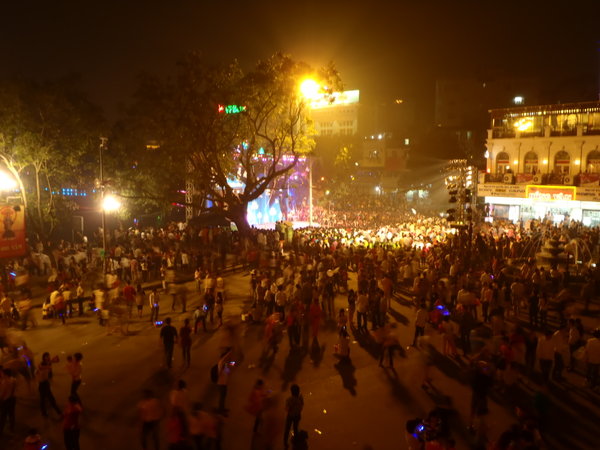 Crazy crowds around the lake and festivities