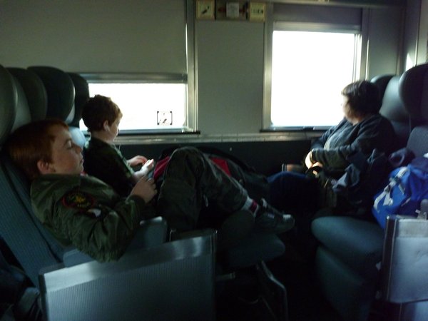 Callum, Kelsey & Sarah aboard the train