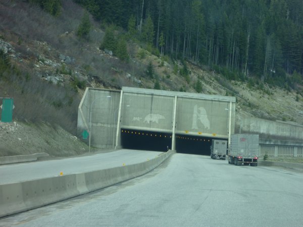 The first Snow Shed tunnel on the Coquihalla Highway
