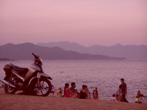 Nha Trang beach in evening