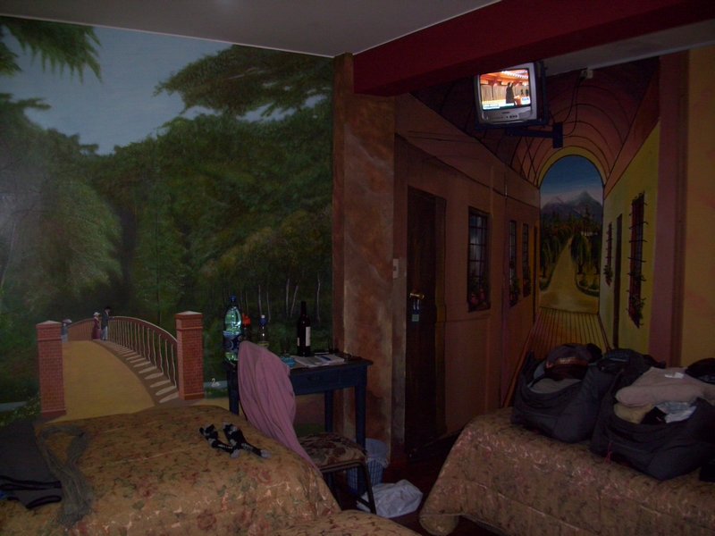Mural in our room at  Cruz de los Andes