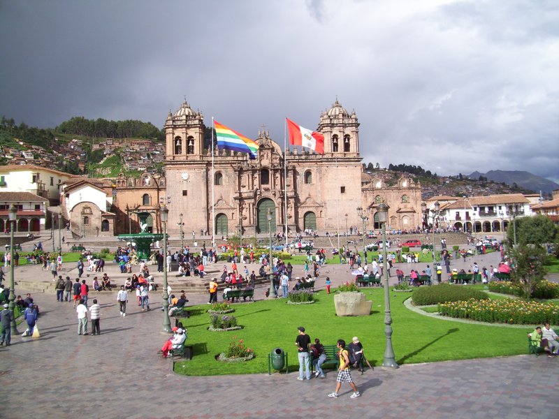 Plaza de Armas and Rainbow Flag