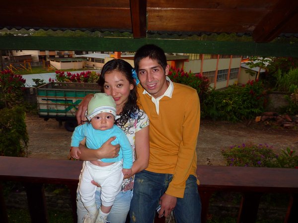 Young Ecuadorian family at our hostal