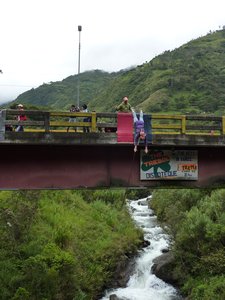Girl bridge jumping