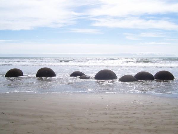 Famous Round Rocks on the Beach