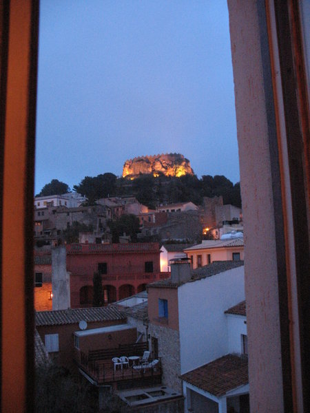 view from our room:  the castle at night