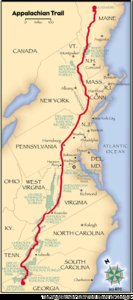 Map of the Route of the Appalachian Trail