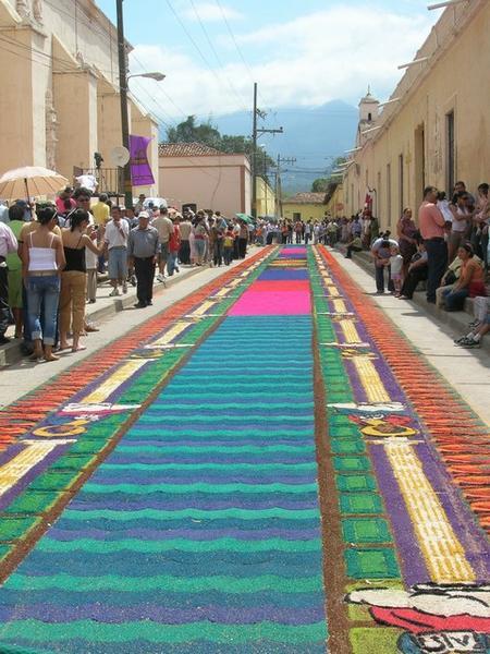 Sawdust Carpet in Comayagua