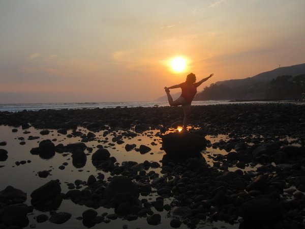 Dancer Pose in the Sunset