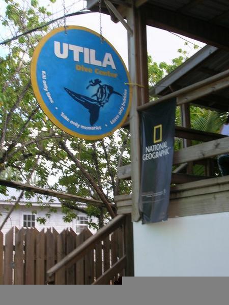 Utila Dive Center Sign