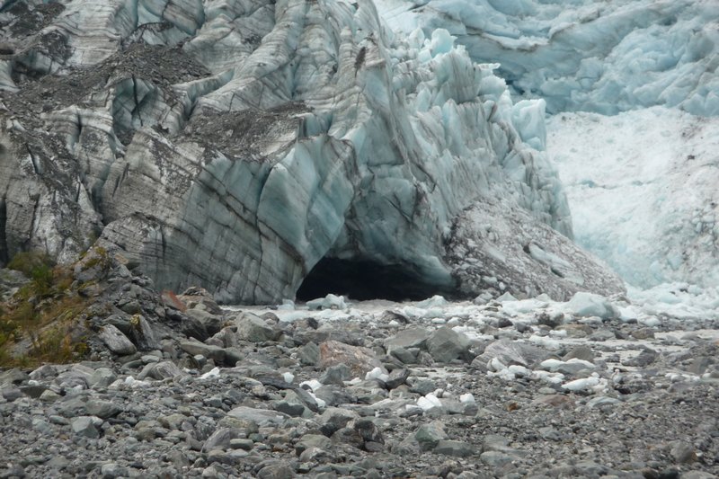 the ice cave at fox glacier