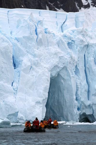 Zodiac Cruising along glacier edge
