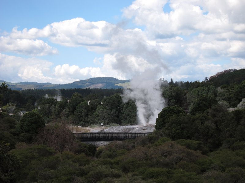 A Rotorua, une zone de forte activite geothermique