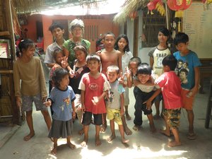 All the kids with their teacher Shirley from Oz. Amazing place.