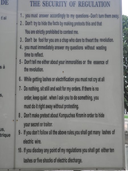 'Rules' for prisoner of S-21