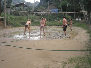 Mud volleyball!