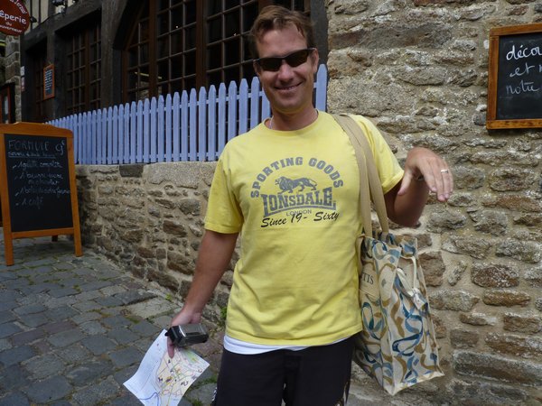 13. Outside the walls of Dinan #9 - Nice bag girlfriend. Tim being sweet and sharing the load!
