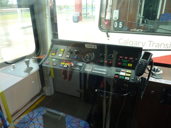 15. Inside a train cab