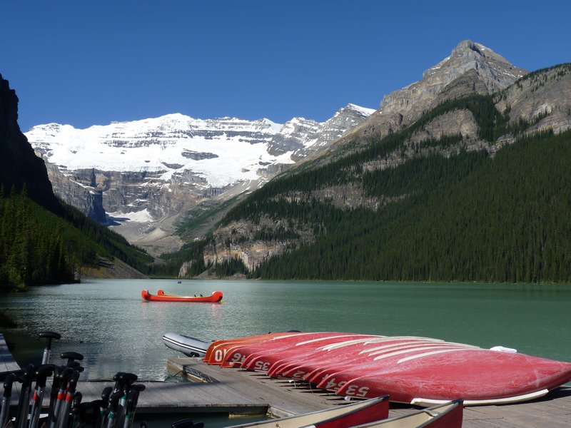 2. Lake Louise canoes
