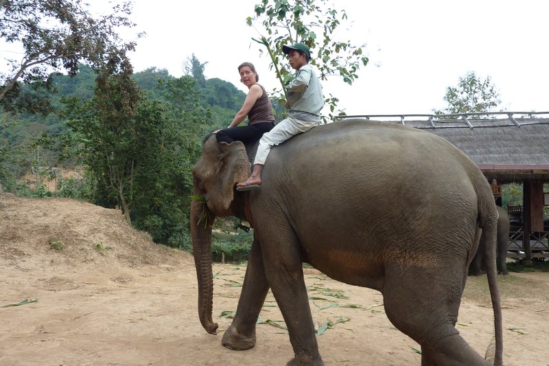 Beth Riding an Elephant
