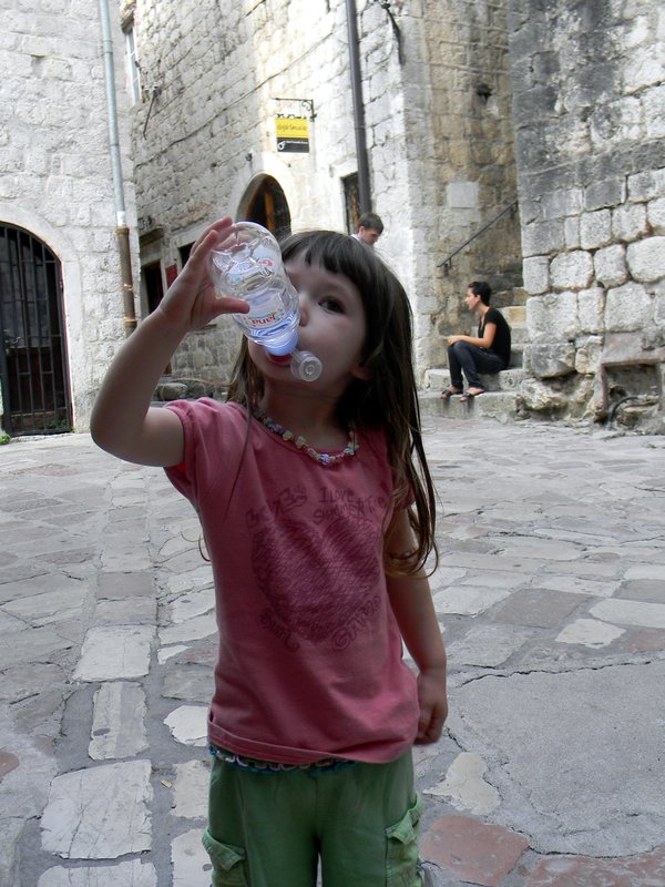 Liya drinking water