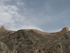 Western end of the Great wall of China at  Jiayuguan 