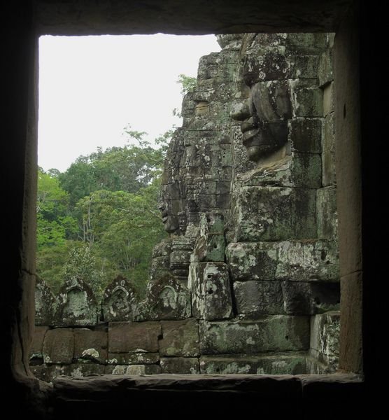 Framed carvings of Angkor Thom