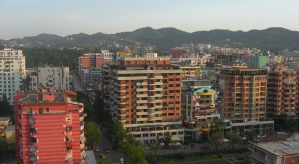 Colourful buildings of central Tirana