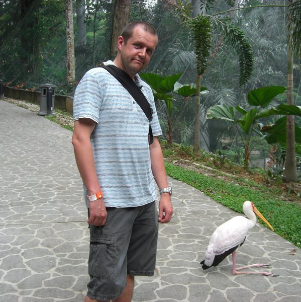 Me and a lazy stork in the Bird Park