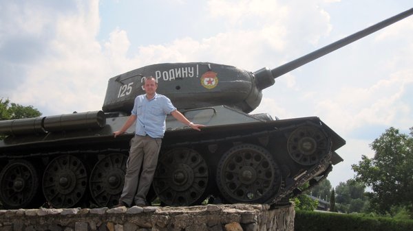 Me posing near a tank