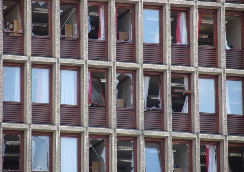Bombed out windows