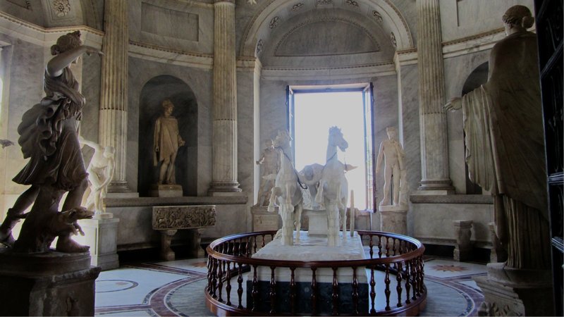 A Roman-looking room inside the Vatican