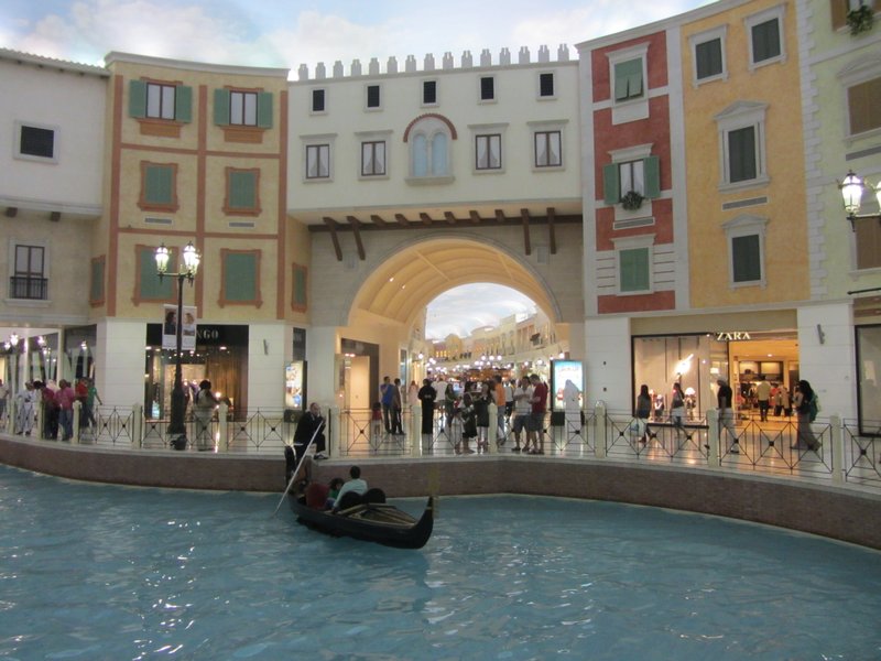 The Venetian canal inside Villaggio shopping mall