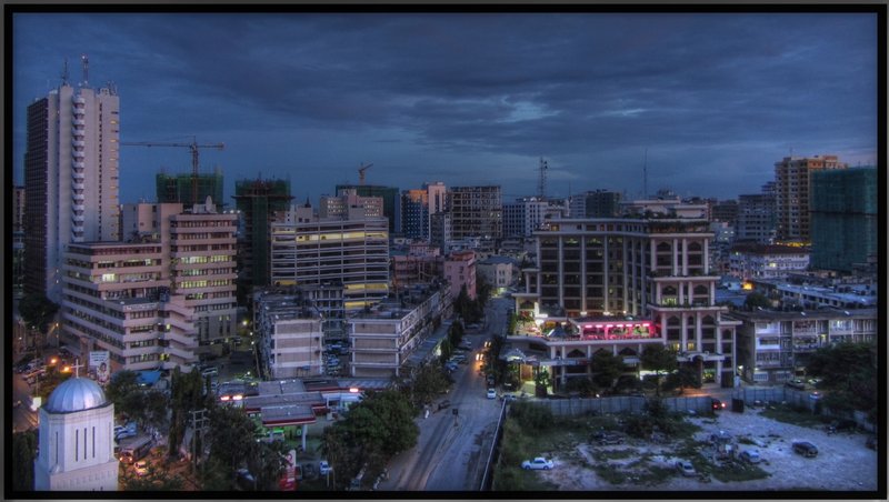 Night time panorama of Dar Es Salaam