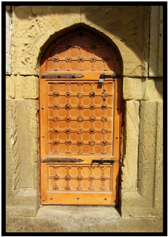 Wooden door in the old town